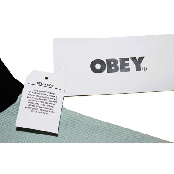 nwt OBEY Services Graphic Stevie Baby Tee in Surf Spray - Size L - Picture 7 of 14